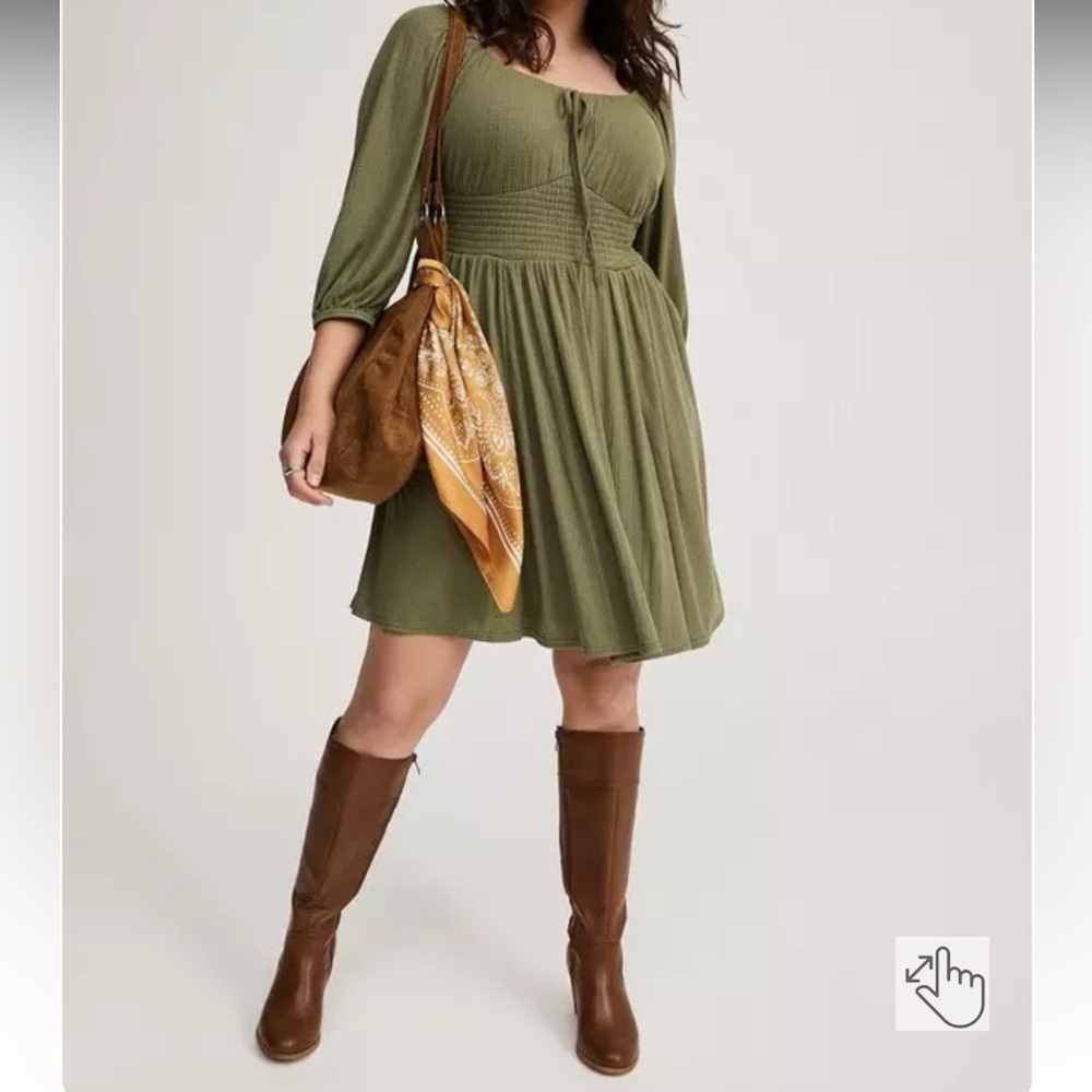 Torrid Long Sleeve Olive Green Dress Size 3X Plus Size